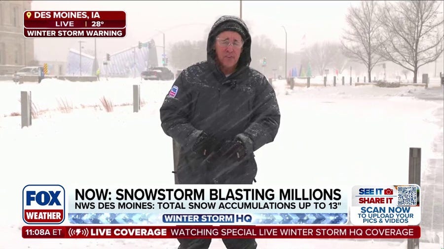 Heavy snow buries Des Moines as winter storm blasts millions