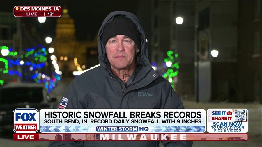 Record-breaking snowfall across the Midwest after major snowstorm over the weekend 