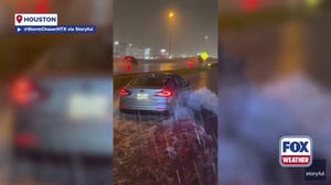 Heavy rain causes flooding in Houston, Texas, during Thanksgiving weekend.