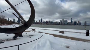 City of Chicago is covered in snow this weekend