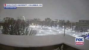 Ohio State University turns into a snow globe overnight as nor'easter reaches portions of the state