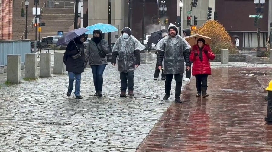 Heavy rain dampens much of Boston