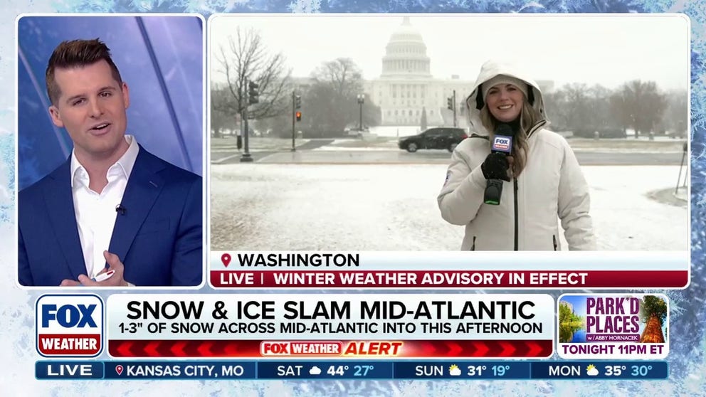 The first measurable snow of the season has reached Washington, D.C., in line with a very active start to winter. Delays and closures have been reported across the DMV, FOX Weather Correspondent Katie Byrne has the story on Capitol Hill.