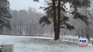 Snow blankets Afton, Virginia Monday