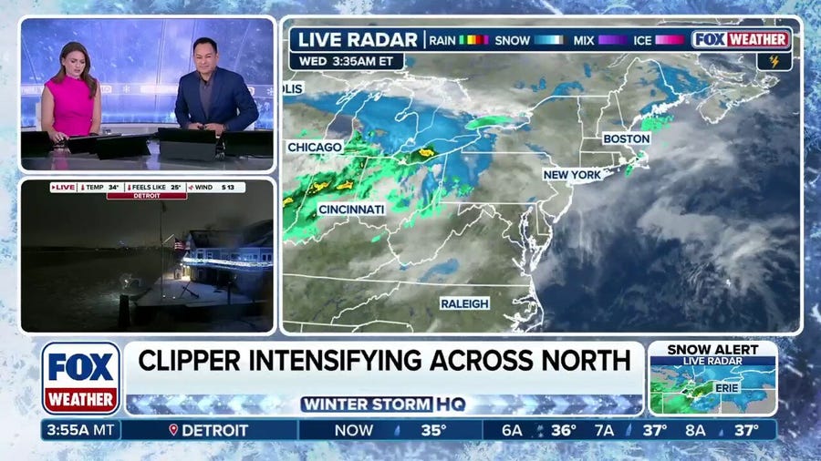 Clipper intensifies as it makes its way to the upper Midwest, Winter Weather Alerts stretch for 1,200 miles