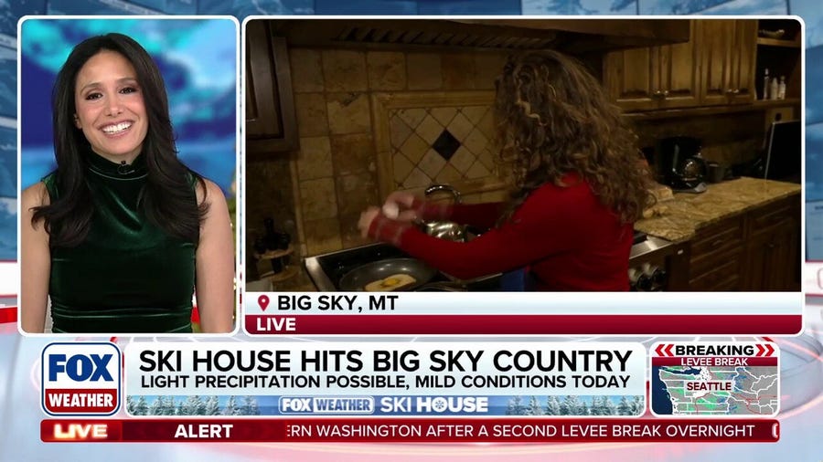 Meteorologist Bayne Froney whips up breakfast at FOX Weather Ski House