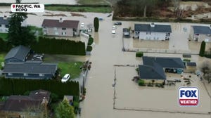 Watch: Drone video shows flooding across Pacific, Washington after levee failure