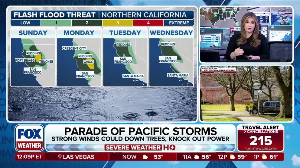 Atmospheric rivers continue along the West Coast, as a parade of storms threaten high winds, heavy rain and flooding next week. FOX Weather Meteorologist Jane Minar analyzes the threat facing the Northwest.