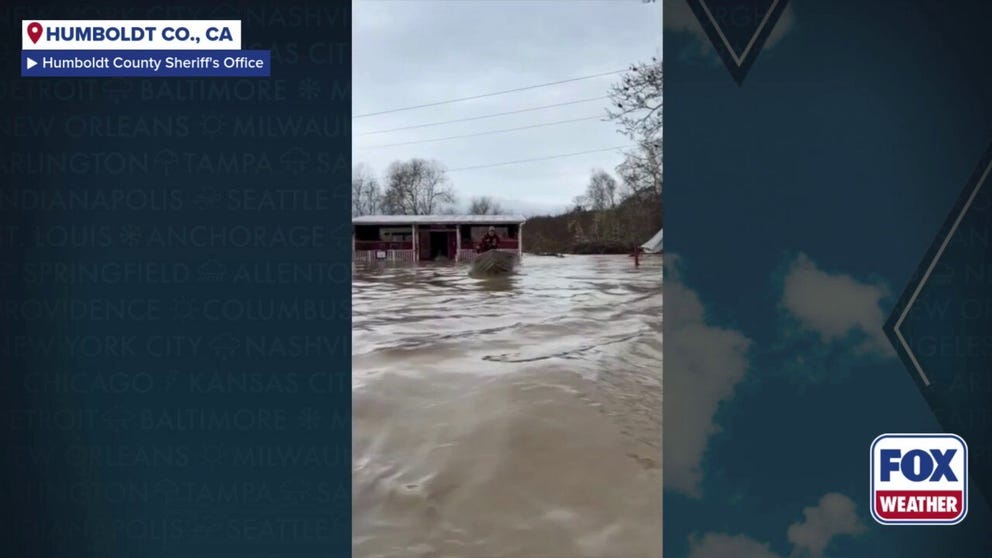 Swift-water rescue teams helped save families and even livestock in Humboldt County, California Sunday, as Northern California was swamped by heavy rain from a powerful atmospheric river.
