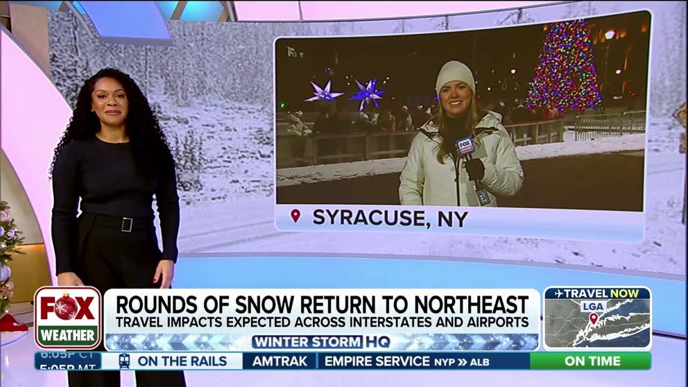 FOX Weather Correspondent Katie Byrne reports from Upstate New York in Syracuse, where people are bracing for a potential white Christmas as rounds of snow are expected to return to the Northeast.