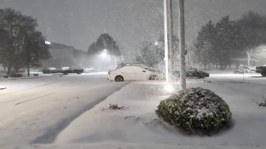 Fluffy snowfall in Upstate New York