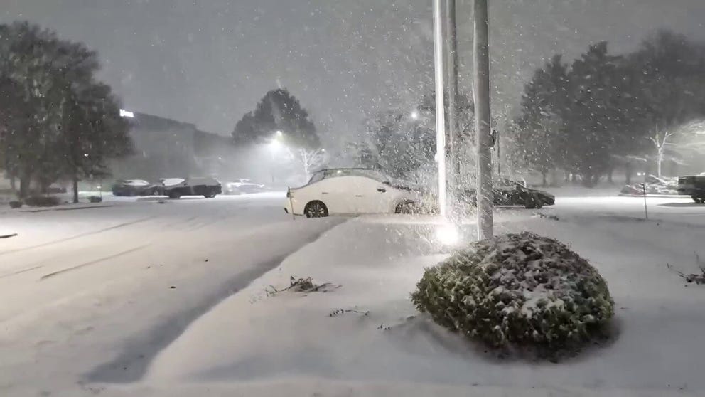 Syracuse, New York was covered in heavy snow on Friday as much of the Northeast experienced intense winter weather conditions.