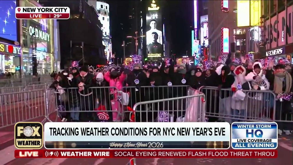 Crowds have filled the streets of Times Square with a chance for some midnight magic on New Year's Eve in the Big Apple.
