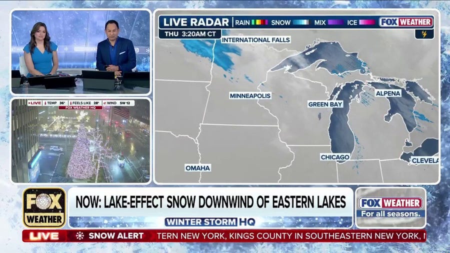 Gusty winds and lake-effect snow grip Great Lakes as snow squalls threaten Northeast