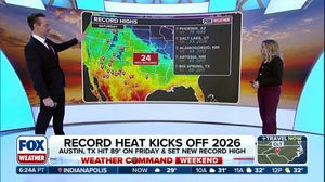 Winter warmth returns across Southern Plains to Mid-Atlantic, challenging over 60 record high temperatures