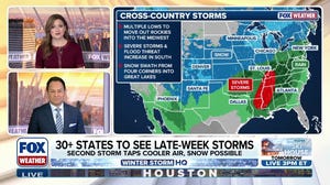 Cross-country storms to bring rain, snow and severe weather threat to millions by late week