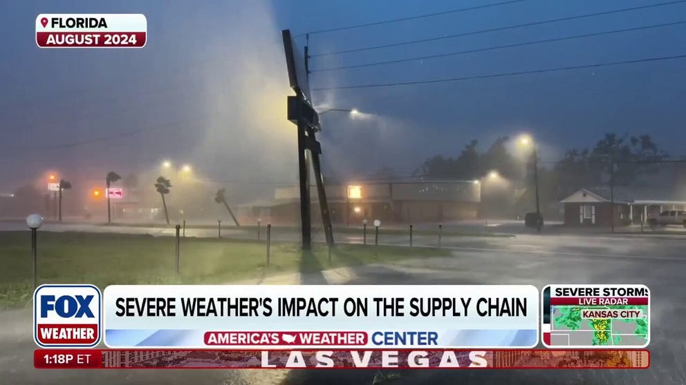 WEATHER & THE SUPPLY CHAIN: The increase of extreme weather around the U.S. is an emerging threat for top global supply chains. Everstream Analytics found that weather has the second-biggest impact on the world's supply chain. Chief Meteorologist of Everstream Analytics Jon Davis joins FOX Weather to discuss the newly released risk report.