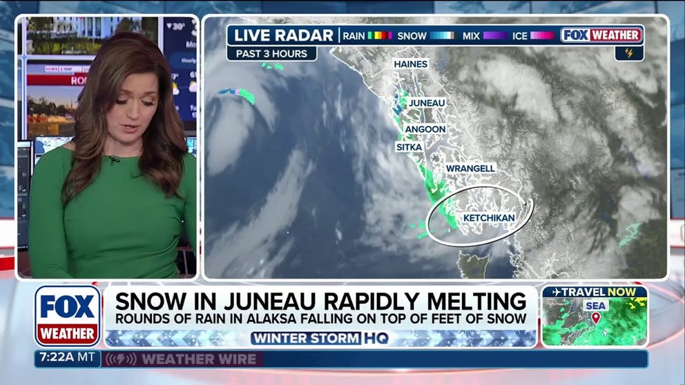 Powerful wind gusts and more rain are headed to the Alaska panhandle, including the capital of Juneau, as a series of atmospheric rivers will continue to blast the state through Tuesday. This combination is triggering rapid snowmelt, which is leading to an increased avalanche threat across the region.