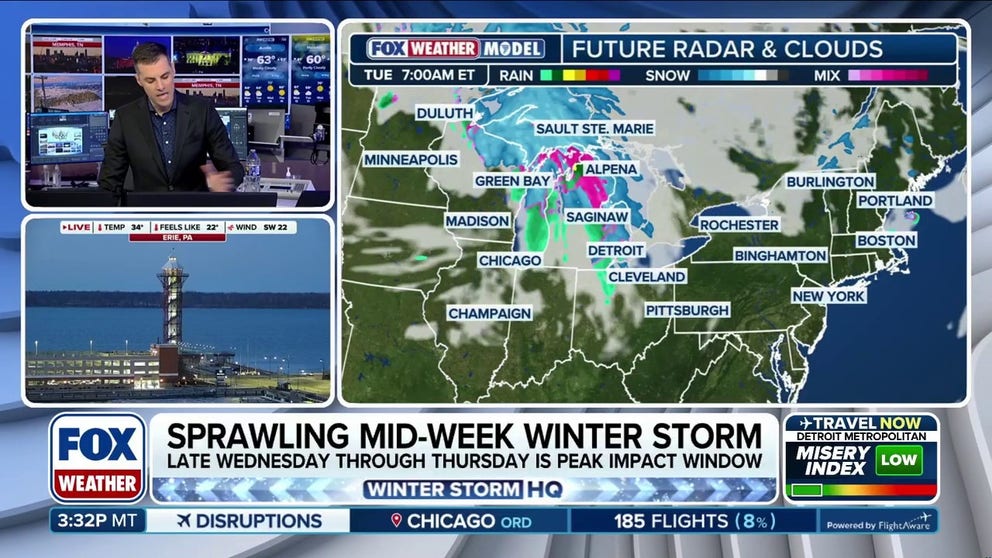 The next round of winter weather will ramp up this week, starting with rain before transitioning to widespread snow showers across the East Coast and Great Lakes. While extreme snow totals are no longer expected, several regions could still see notable impacts over the coming days including as far south as North Carolina and Tennessee. 