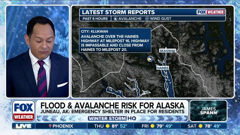 Powerful winds, rain blast Alaska Panhandle amid latest avalanche | Latest Weather Clips