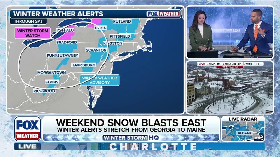 Weekend snow targets Northeast, New England