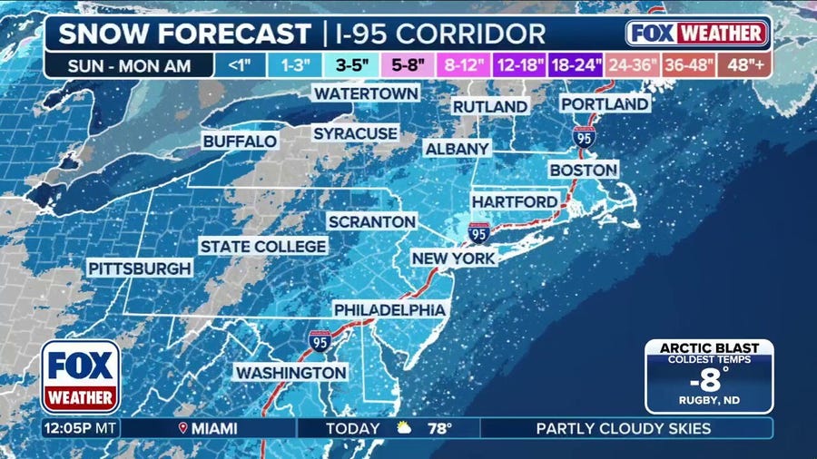 Snow threatens I-95 corridor in Northeast as Winter Weather alerts issued