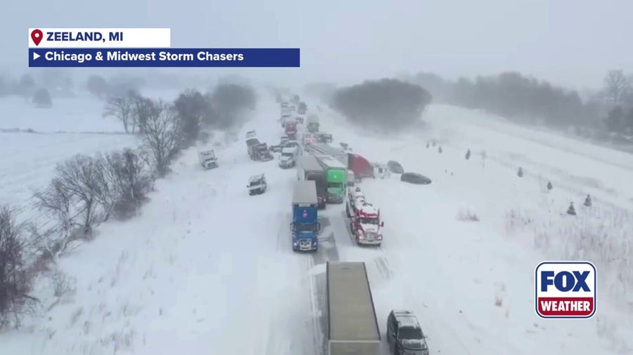 Dangerous winter conditions cause 100-plus vehicle pileup in Michigan