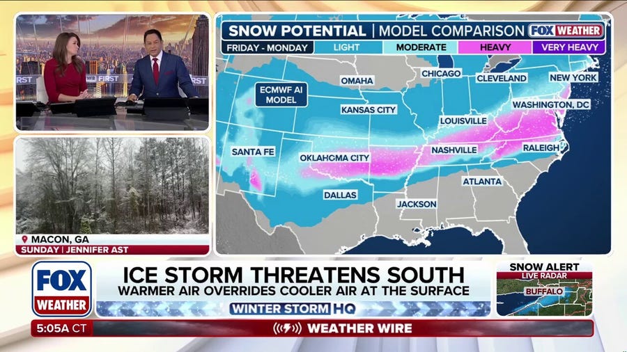 Dangerous winter storm brewing late-week across the South, widespread snow and ice possible