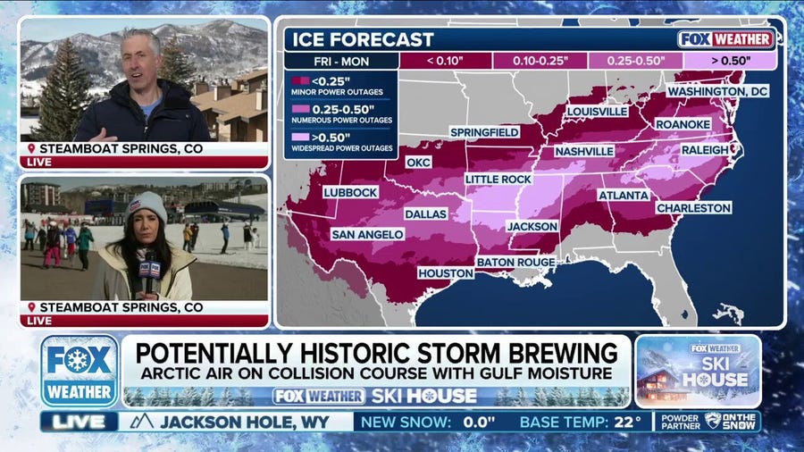Potential historic winter storm impacts over 30 states 