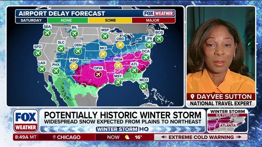 Sprawling winter storm expected to paralyze travel for days as airline passengers scramble to rebook