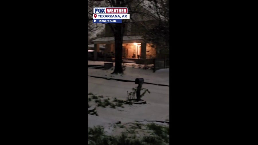 Sleet falls in Texarkana, Arkansas amid massive winter storm