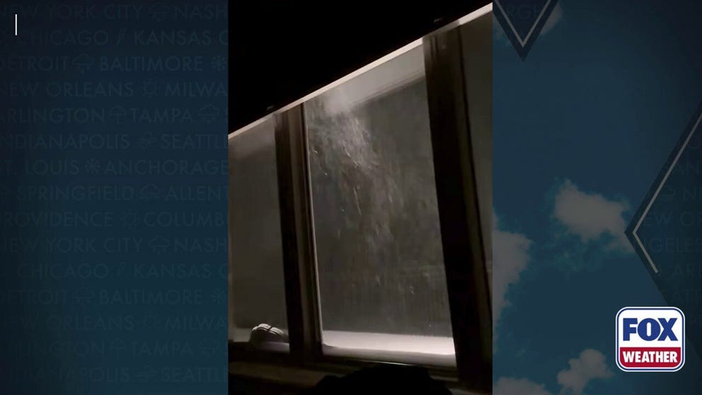 Heavy snow pounds Mayflower, Arkansas early Saturday.