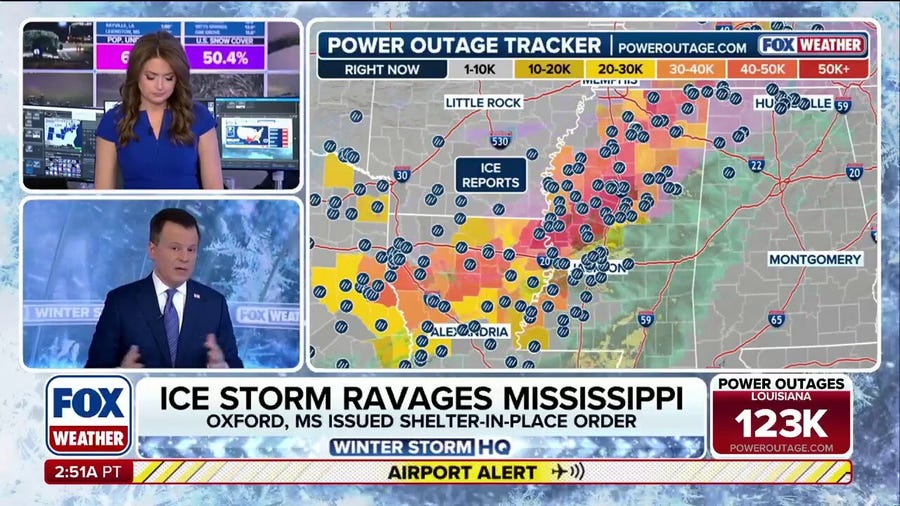 Mississippi paralyzed with ice, prompting massive power outages