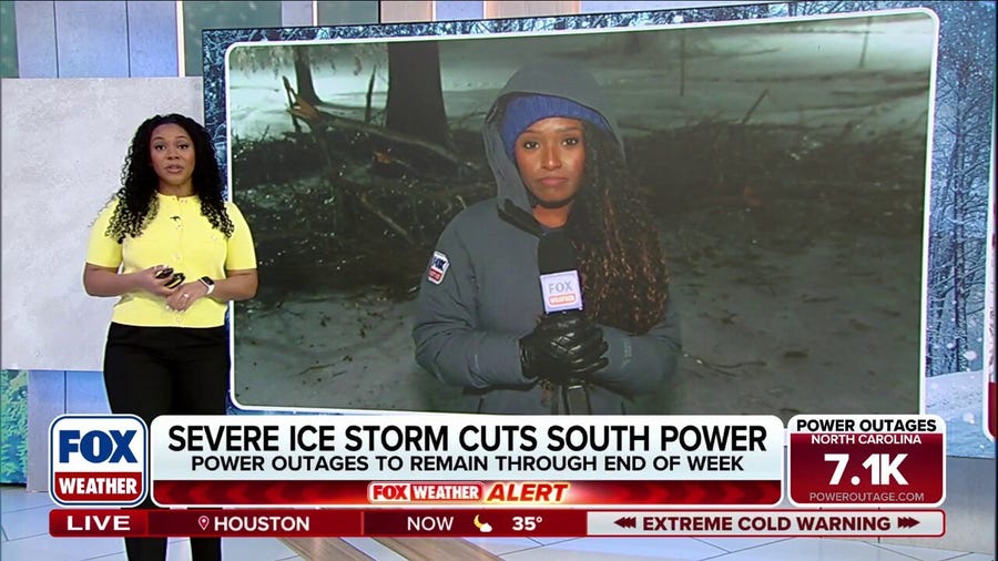 Oxford, Mississippi left paralyzed by extreme ice storm with snapped trees, destroyed power lines throughout city