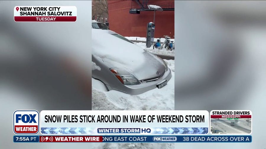 U.S. Coast Guard engaged in icebreaking operation across frozen New York Harbor