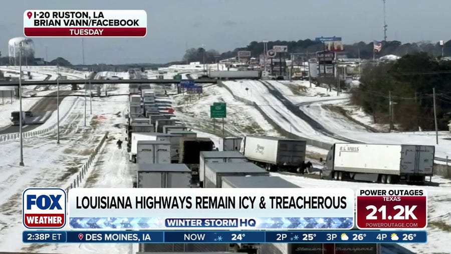 Louisiana state trooper talks about icy and treacherous road conditions