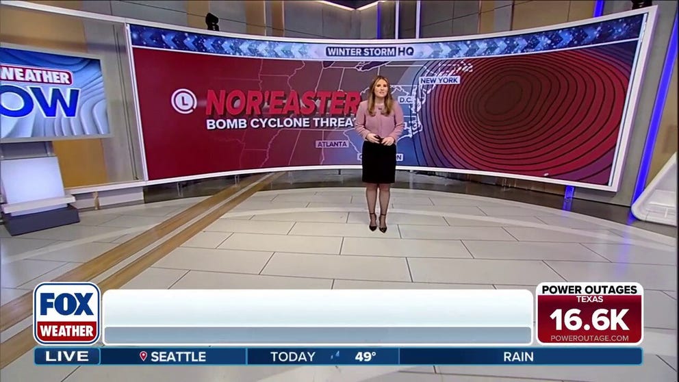 FOX Weather Meteorologist Jane Minar analyzes a brewing nor'easter forecast to slam the East Coast with winter weather from the Carolinas through New England this weekend.