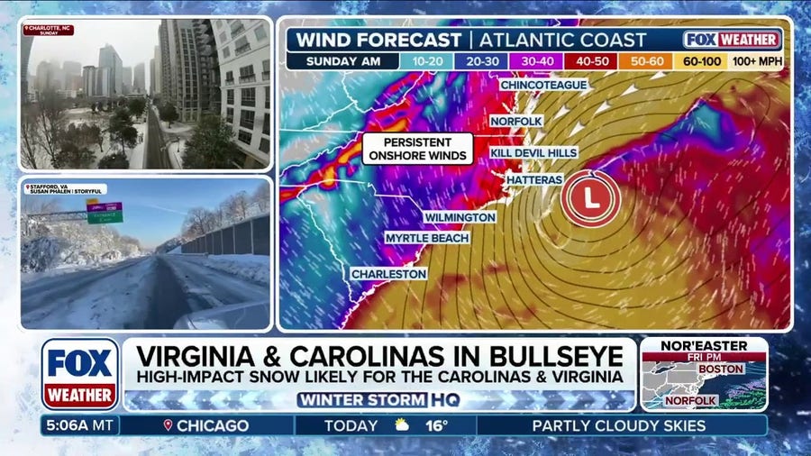 Nor'easter takes aim at East Coast