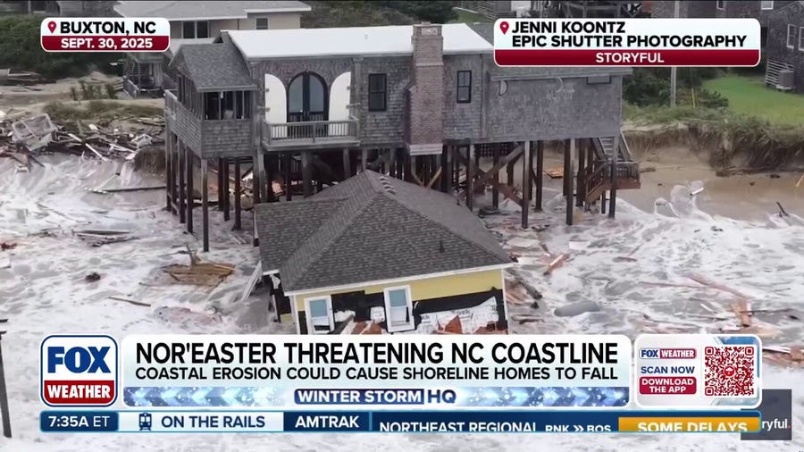 Nor'easter threatening North Carolina coastline with snow