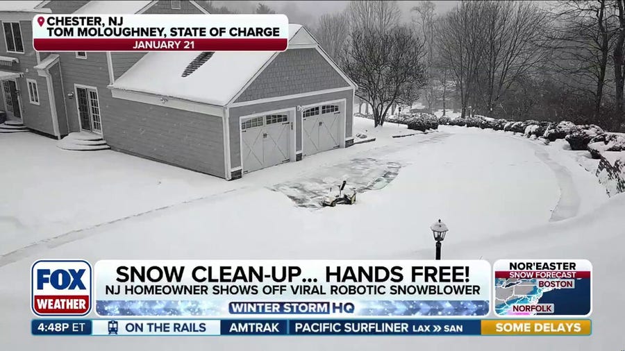 Snowblower robot cleans massive driveway during New Jersey snowstorm