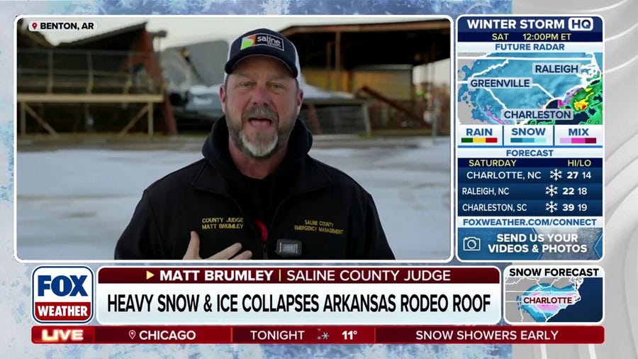 Ice and snow wreak havoc as 60 buildings collapse in Saline County, Arkansas