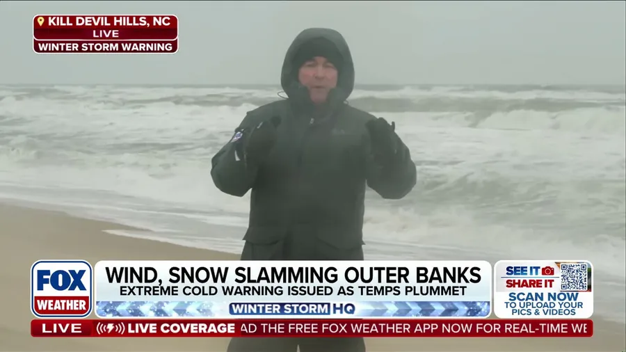 Wind, snow slamming North Carolina's Outer Banks as powerful nor'easter strengthens