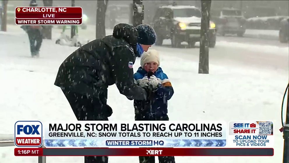 JAN. 31, 2026 - North Carolina residents are out enjoying the snow as a major nor'easter blasts the area. FOX Weather Meteorologist Bob Van Dillen shares the latest.