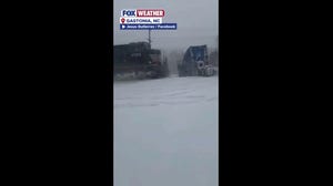 Must-see video captures collisions between stalled snow-ridden semi-truck crushed by oncoming train