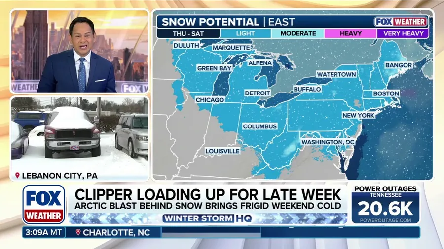 Next round of snow begins across winter-weary eastern US, beneficial rain soaks the South
