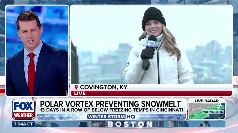 Below-freezing temperatures preventing snow from melting