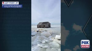 See it: Iconic Hamptons stilt house sits frozen in bay after collapsing