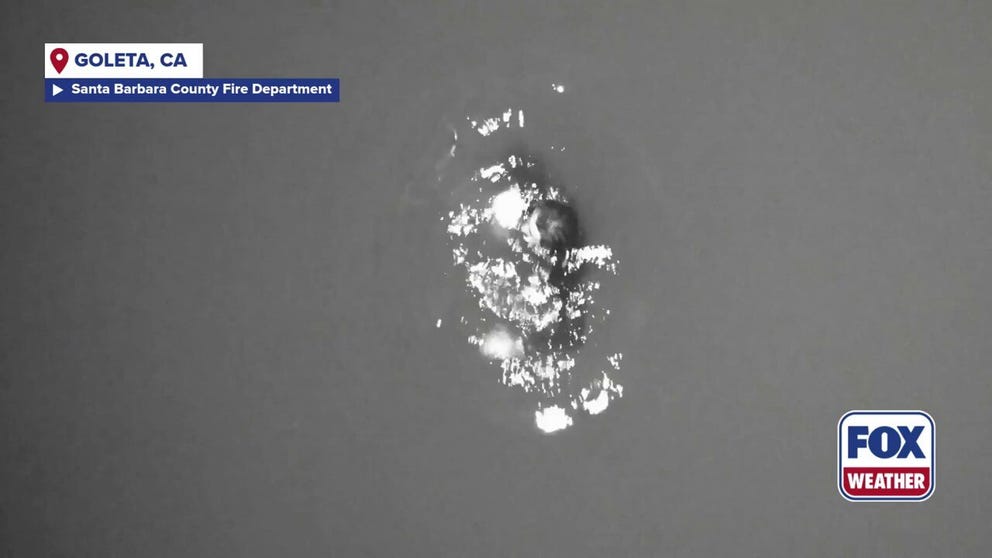 The Santa Barbara County Fire Department rescued a 26-year-old surfer in California who was swept out to sea, using aerial drones to help locate him. The surfer survived by clinging to a lobster trap buoy until emergency personnel arrived.