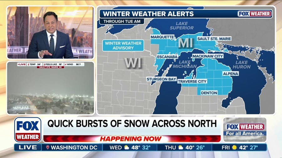 Fast-moving clipper brings more snow to Northeast as Winter Weather Alerts expand across New England
