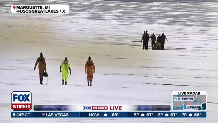 Successful icy lake rescue in Michigan